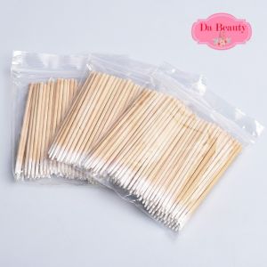 คัอตตอนบัดหัวแหลมเล็ก 100 ก้าน  สำลีก้านไม้ สำหรับเช็ดเล็บ แต่งหน้า