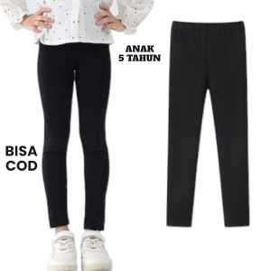 Legging anak warna hitam bahan spandek usia 4-10 tahun