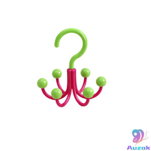 Auzak Rotatable 6-Claw Multi-Functional Wardrobe Hook Storage Hanger for Bra Suspenders Hats Belts 1Pc