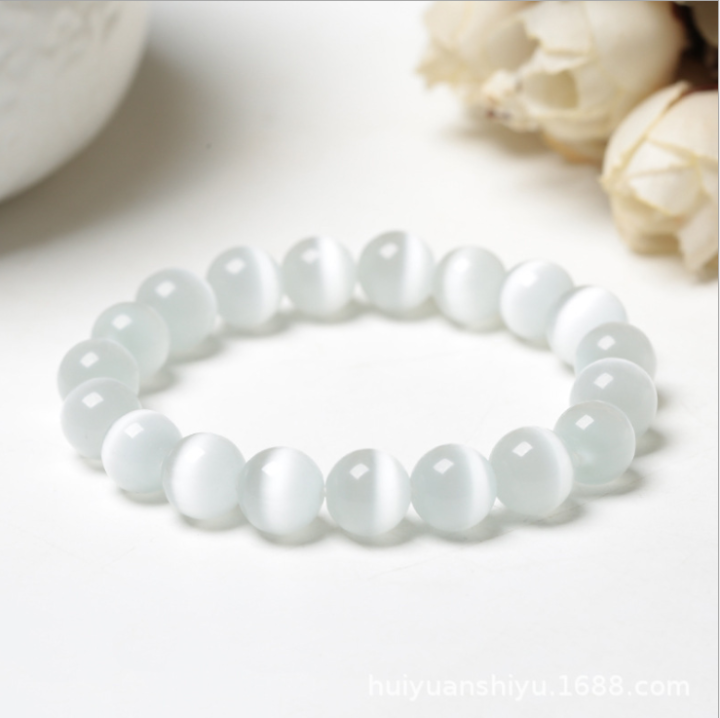 Vòng tay đá Opal 10ly trắng -Vòng tay phong thủy thời trang DKT