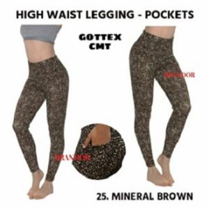 Brandor - Highwaist Ankle Legging - 2 Side Pocket - Legging Gym Senam Olahraga Wanita By GOTTEX ( GTLG25 )