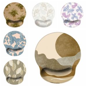 UTOPUS Tối giản Tấm lót chuột có chỗ để cổ tay Hoa văn Boho Silicone Tấm lót chuột hỗ trợ cổ tay Thẩm mỹ Chống trơn trượt Tấm lót chuột chơi game Phổ quát