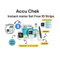 (พร้อมส่ง)Accu Chek Instant meter Set Free 10 Strips สามารถเชื่อมต่อกับโทรศัพท์ได้. 
