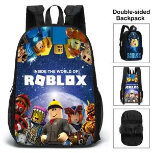 16.5inch Anime Roblox Double sides waterproof school bag for kids boys elementary roblox bag for boys kids with large capacity