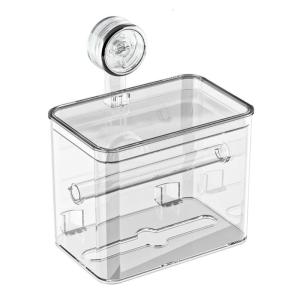 Suction Cup Tissue Holder Waterproof Wall Mounted Toilet Paper Box Tissue Dispenser for Bathroom Easy Installation