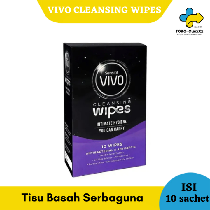 Tisu Basah Antiseptik - Vivo Cleansing Wipes - 10 Sheet