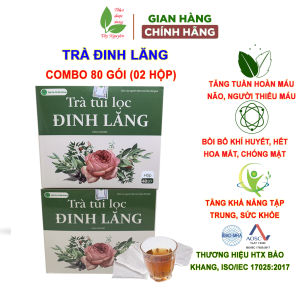 Trà đinh lăng túi lọc (combo 80 gói) đinh lăng khô trà an thần hoạt huyết dưỡng não ngủ ngon rối loạn tiền đình thiếu máu hoa mắt chóng mặt