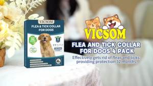 4 Pack Waterproof Flea & Tick Collar for Dogs – 32 Month Protection Adjustable for Puppies & Adults (Blue & Orange)