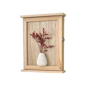 VINEY Rustic Wall-Mounted Key Storage Box Square Wooden Entryway Storage Box Organizer Box Decorative Cabinet Key Rack Living Room