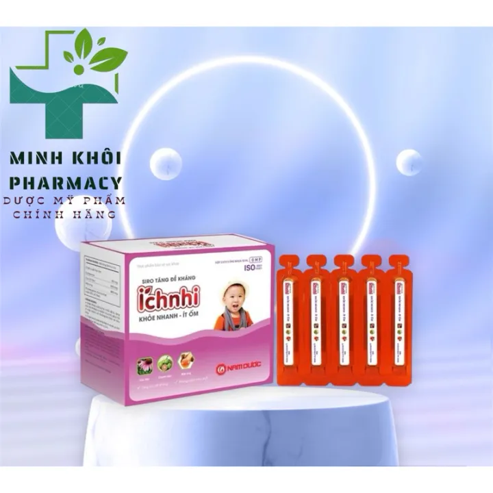 Siro tăng sức đề kháng Ích Nhi, tăng sức đề kháng cho bé khỏe nhanh, ít ốm (Hộp 15 ống)-MKPMC