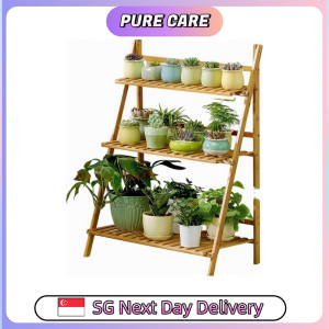【Pure Care】 3 Tier 4 Tier Plant Rack Flower Stand Flower Rack - 100% natural bamboo