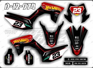 Decal stiker CRF 150l full body MOTIF RACING HITAM ABU D-I2-1278 D-I2-1238D-I2-676 I2-968 I2-974