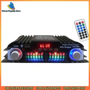 Vktech 4 Channel 1600W Car Amplifier with FM Radio and Bluetooth for Enhanced In-Car Entertainment