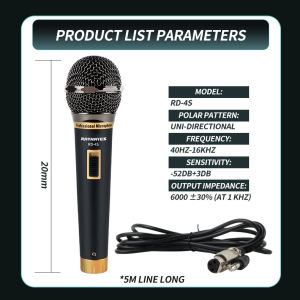 RAYHAYES Professional microphone Precision Crafted Super Cardioid Dynamic Mic METAL Microphone