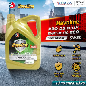 Dầu nhớt động cơ Tổng hợp toàn phần - Caltex Havoline ProDS FullySyn Eco 5W-30 (Can 4L)