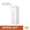 Living Gallery 2-Door Wardrobe | L80xW49xH180cm | Versatile Cabinet Design | Full Length Hanging | Easy To Assemble | LG 078. 