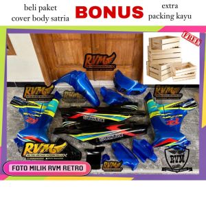 cover bodi body full set satria lumba hitam biru body halus satria r satria r biru