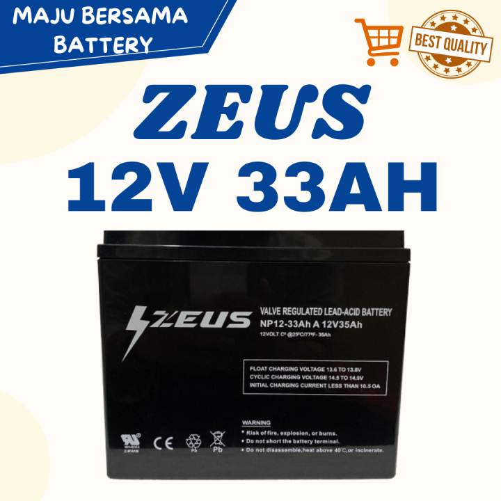 Baterai Aki Kering VRLA DEEPCYCLE GEL Zeus Battery 12v / 33Ah