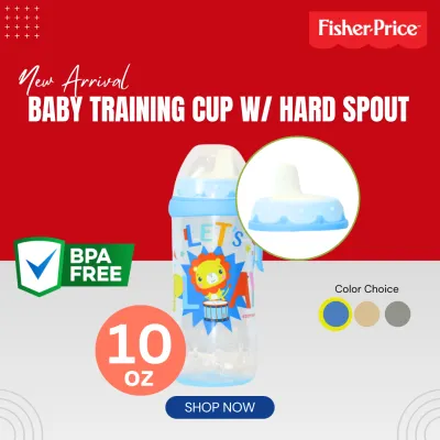 Fisher Price Training Cup 10oz w/ Hard Spout Blue/Gray/Peach