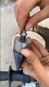 4Pcs Firewood Log Splitter Drill Bits Hex Square & Round Shanks High Carbon Steel Wood Splittin Wood Splitting Drill Bit