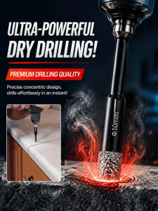 Hex Shank Drill Bit Multifunction For Concrete Tile/Black Diamond Drill Tool/Damage-Free Quick Drilling/Not Deformed/Home Use/DIY Women Men