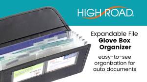High Road Glove Organizer - Insurance and Registration Holder for Car Documents and Paperwork - Expandable Front Seat Organizer with Card Pockets