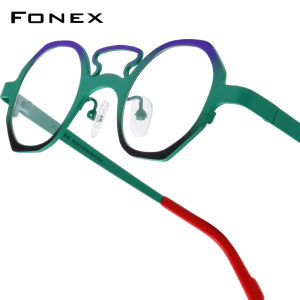 FONEX Pure Titanium Glasses Frame Men 2025 New Fashion Brand Design Vintage Round Eyeglasses Women Retro Japanese High-Quality Optical Eyewear 85833