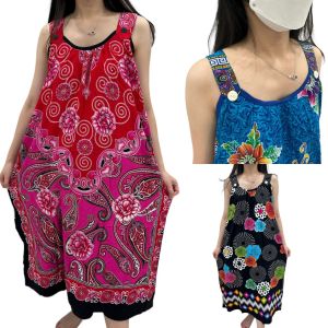WOMEN BATIK DRESS SLEEVELESS PLUS SIZE/BATIK NIGHTY/BAJU BATIK INDONESIA/BAJU BATIK SIZE BESAR/COTTON READY STOCK GOOD QUALITY