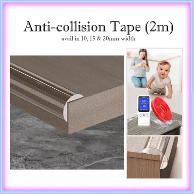 2m Transparent Bumper Anti collision Tape - Table / Cupboard / Wall / Sharp Edge Safety Guard *Prevents Children Injury