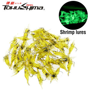4cm Soft Luminous Shrimp Fishing Lure With Hook Swivel Beads Artificial Silicone Glow Fishing Bait Rig Fishing Tackle For Saltwater Freshwater