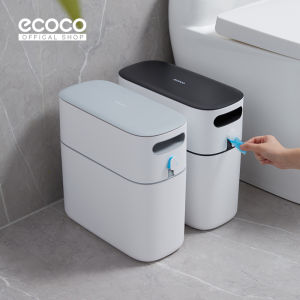 ECOCO Simple Zip Trash Can - Tempat Sampah Tong Sampah Kamar Mandi Dapur Trash Bin Toilet Otomatis ambil kantung sampah Plastik Kertas Ruang Tamu