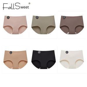 FallSweet 6Pcs/Pack! Panties Set 7A Mulberry Silk Milk Underwear Womens Mid-Waist One Piece Seamless Underpant Non-Wedgie Fitness Yoga Sports Ladies Briefs