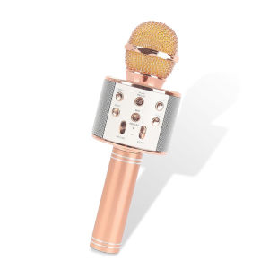 Micro Hát Karaoke Bluetooth Không Dây WS-858，Kèm loa Âm vang Ấm mic hát karaoke cầm tay mini micro hát trên xe hơi mic hát  loa bluetooth mini giá rẻ