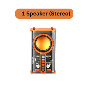 ⭐BIGMAYO⭐ Bluetooth Portable Speaker TWS High Bass Audio Transparent Body Bluetooth Pairing Connection Rhythm Light 360 Stereo Surround