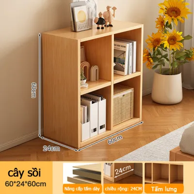 DAMIK-4/6/8 Grid Tủ kệ sách đa năng Kệ sách Kệ sách bằng gỗ Giá lưu trữ Tủ kệ thực tế DIY Kệ gỗ Kệ sách đơn giản Kệ sách trên sàn