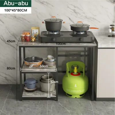 E-TIFE Meja Kompor Gas 2 Tungku Rak Kompor 3 Susun PxLxT 100x45x80/Rak Dapur Serbaguna