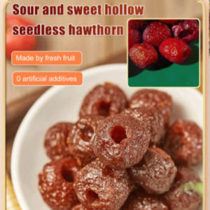 Health Snacks Hollow seedless dried hawthorn Candied Hawthorn Ball Cored Dried Haws Preserved Fruit