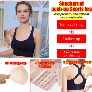 Womens Sports Bra Fitness Bra Push Up Sports Bra Breathable Yoga Vest Running Bra Buckle Underwear