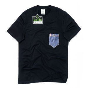 KAOS DISTRO PRIA | OBLONG POCKET DENIM | TSHIRT CREW NECK BAHAN KATUN COMBAD | LUTTE MAN