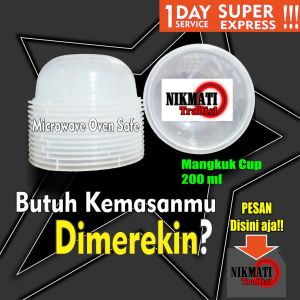 Stiker Persegi Vinyl Cup Plastik 250ml Stiker Mangkuk Plastik Cup Puding Cup Plastik Tahan Panas