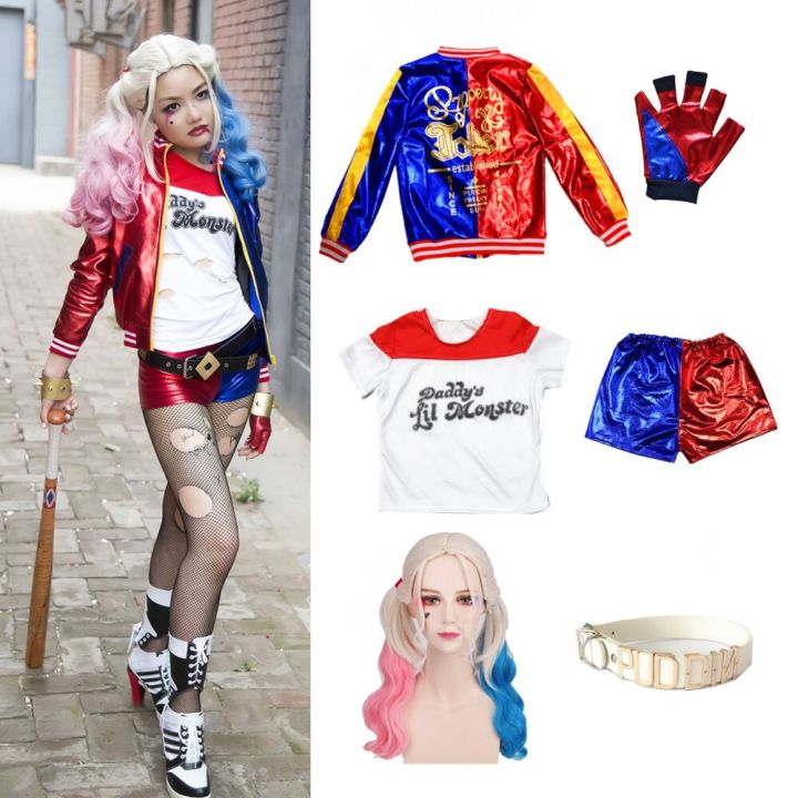 FJ 24hrs Ship Carnival Harley Quinn Costume Cosplay Suicide Squad T ...