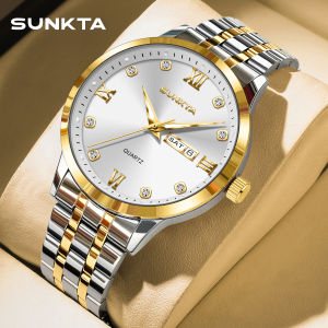 LIGE Sub Brand Sunkta Original Business Men Watch Diamond Scale With Calendar Watch Waterproof Stainless Steel Men Watch + Box