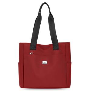 Belfoyer กระเป๋าสะพายไนล่อนสำหรับสุภาพสตรีกระเป๋าถือสีทึบขนาดใหญ่กระเป๋า Tote แบบเรียบง่าย