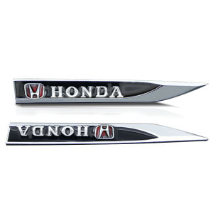 2 Chiếc Xe Bên Decal Dán Lưỡi Lá Fender Nhãn Kim Loại 3D Dán Viền Trang Trí Cửa Xe Phụ Kiện Thân Xe Sửa Đổi Bên Ngoài Cho Xe Honda Jazz Rs Phi Công Odyssey Innova Mobilio