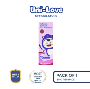 Uni-Love Olaflur Kids Toothpaste (3+ Years Old) (Cotton Candy) 60g Pack of 1