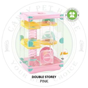 Sangkar Hamster dengan Aksesori / Colourful Hamster Cage with Accessories / Small Pet Villa - Single / Double Storey