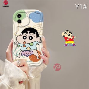 (Lokal Ready) PENGER Casing hp Realme C53 C55 C33 C31 C30 C30s C35 C21Y C25Y C11 C20 C15 C12 C25S Realme 10 5 5i 6i C3 8 7 6Pro C2 8i 7i C17 A1K Kartun Azhu Lembut 3D Wavy Curved Edge Crayon Shin-Chan Case Cover