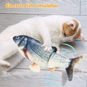 Tiktok USB Charging Electronic Pet Catnip Toy Simulation Bouncing Fish Toys For Dog Cat