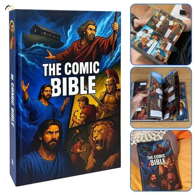 Illustrated Bible Comic Book For Kids Makes Complex Scripture Easy To Understand. Christian Gift Ide