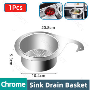 Multifunctional Drainage Bowl Leak Proof Filter Basket Adjustable Hanging Sink Drain Basket Filter Storage Rack Vegetable Cleaning Container Household Accessories